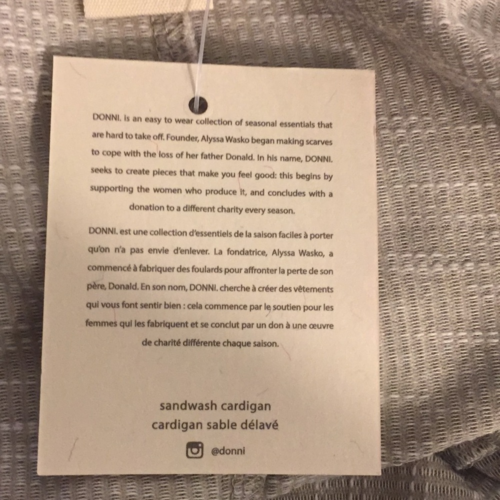 DONNI Ribbed Sandwash Cardigan - Picture 9 of 10